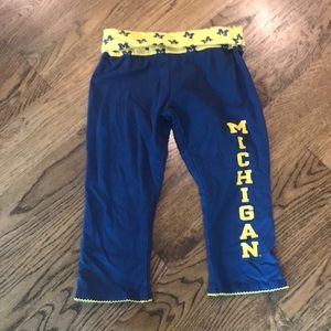 Blue and yellow Michigan leggings